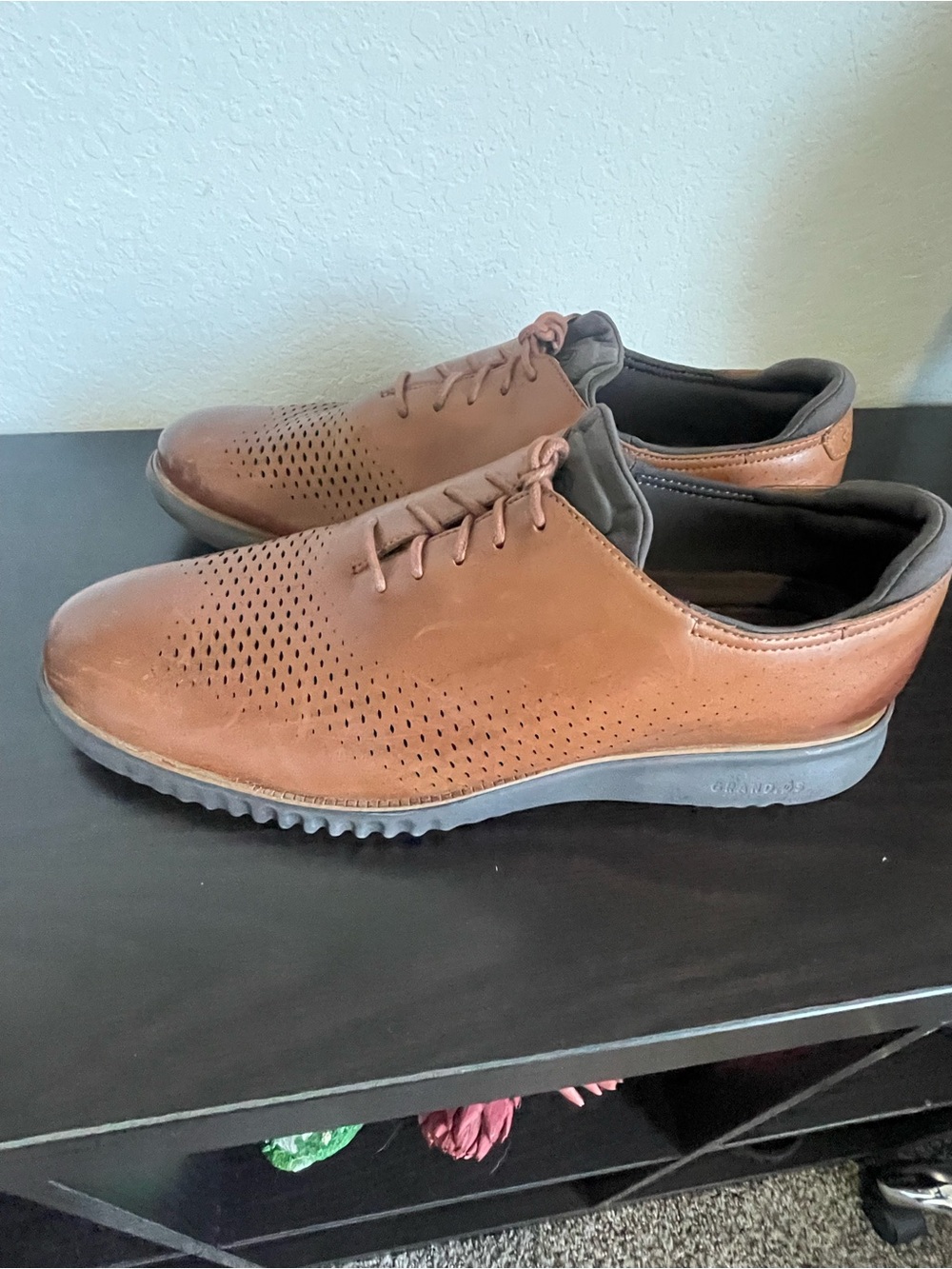 Cole Haan 2.ZERØGRAND Laser Wingtip Oxford Men's Size 15M British Tan
